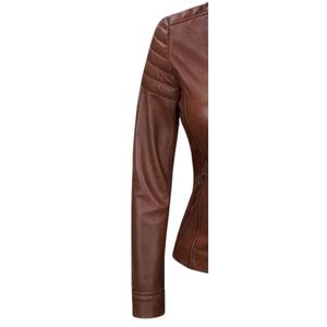 Chaqueta de Motocicleta de Invierno para Mujer, de Piel de Oveja, con Cremallera, Ecológica, Antiarrugas, Térmica, Cortavientos y de Secado Rápido - Product Image 5