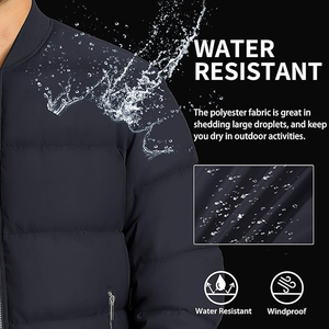 Chaqueta acolchada ligera para hombre, Abrigo acolchado con aislamiento de invierno, chaqueta acolchada cálida repelente al agua para hombre - Product Image 2
