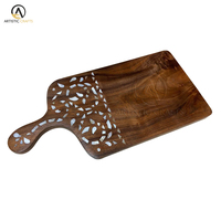 Planche à découper durable et écologique en marbre et bois d'acacia |   Planche à fromages artistique |   Taille personnalisée pour cuisine, restaurant, hôtel