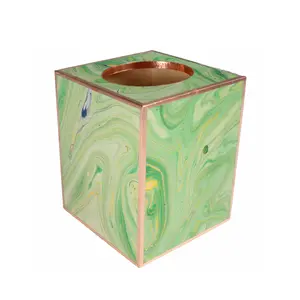 Kotak tisu ini terbuat dari kertas marmer, tembaga, dan kayu akan menutupi mereka yang tidak begitu cantik kotak tisu karton