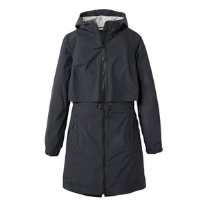 Veste de pluie imperméable coupe-vent écologique en polyester vert enduit de PVC pour l'automne et l'hiver avec fermeture éclair et boutons - Product Image 1