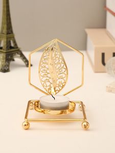 Support de lampe à thé de luxe pour la décoration intérieure pour le salon Éclairage élégant pour la table Bougeoir en métal élégant - Product Image 5