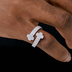 Custom Heavy Iced Hip Hop Bling Rapper <b>Ring</b> Trendy Moissanite/<b>CZ</b> Diamond Wedding Fashion Jewelry for Men High Quality Supply - Product Image 5