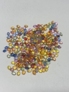 Piedras preciosas de zafiro natural multicolor, corte ovalado, estilo Bangkok tailandés, 3x4mm, 4x5mm, 3x5, 4x6 - Product Image 2