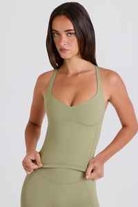 2025 Custom Logo Casual Breathable Bodycon Rib Knit Halter Neck <b>Women's</b> Tank <b>Top</b> High Quality Ribbed Crop <b>Top</b> wholesale - Product Image 5