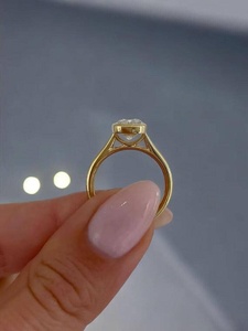 Lab Grown Diamond Cushion Cut 2.01CT Bezel <b>Set</b> Luxury Surprise <b>Ring</b> 14K Solid Gold Fine Jewelry <b>For</b> <b>Womens</b> Gift <b>For</b> Wedding - Product Image 3