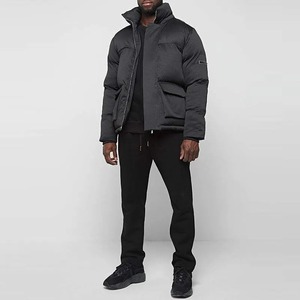 Veste d'hiver matelassée en toile pour homme de haute qualité sur mesure 2023, taille 4XL, respirante, col montant, service OEM - Product Image 1