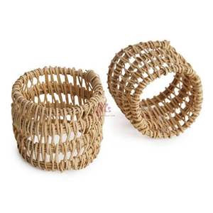 Nouveau rond de serviette en rotin anneaux de serviette en osier anneaux de serviette en paille pour la décoration de Table mariage de noël du Vietnam - Product Image 3