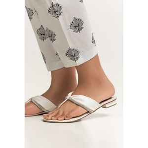 กางเกงฮาเร็มเอวกลางผ้าฝ้าย/ใยไผ่พิมพ์ลายสกรีนสีขาวนวล ระบายอากาศได้ดี รุ่น TR-24-08 - Product Image 1