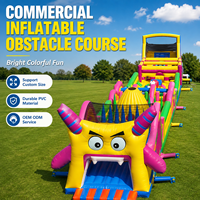 Parcours d'obstacles gonflable géant commercial avec toboggan, tunnel d'escalade, jeux interactifs, aire de jeux gonflable personnalisée