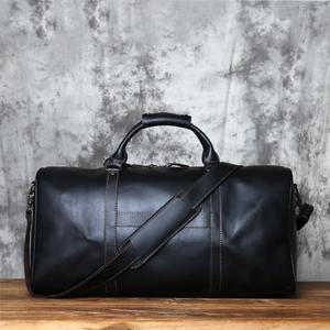 Sac de voyage pour hommes femmes sac polochon en cuir pour voyager grand sac de nuit Weekender avec compartiment à chaussures - Product Image 1