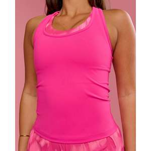 เสื้อกล้ามครอปคอกลม Flow Rep สำหรับผู้หญิง - เสื้อยืดกีฬาพื้นฐานระบายอากาศได้ดี สีชมพูอัลตร้า ไซส์เดียว - Product Image 4