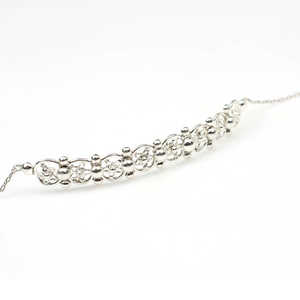 925 Sterling <b>Silver</b> Fine <b>Charm</b> <b>Bracelet</b> with White Ceramic Bezel and Star Design - Product Image 2