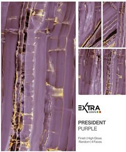 กระเบื้องพอร์ซเลนเคลือบเงาสีม่วง รุ่น PRESIDENT  ดีไซน์ทันสมัย - Product Image 1