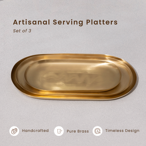 Timeless Hand-Finished Brass Platters- Made from 100% Brass - A <b>Vintage</b> Elegance for Any Living Space - For Bulk Orders - Product Image 3