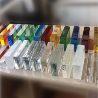 Bloc de verre de couleur opale le plus vendu 200x100x50mm - 18 couleurs vibrantes pour les murs de salle de bain modernes