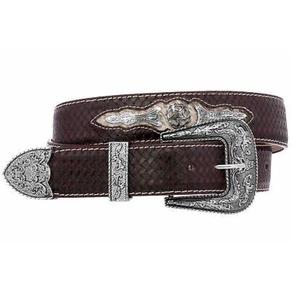 Cinturón de Cuero Natural con Estampado de Canasta para Hombre de Texas Saddlery - Product Image 5