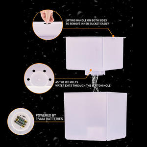 Seau à glace électrique lumineux pour champagne, multi-usages, carré, avec poignée, refroidisseur de bouteilles LED pour fêtes - Product Image 2