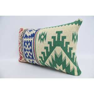 Cojín con estampado geométrico tradicional, almohada de lana crema de 16x24 pulgadas, almohada decorativa tejida para sofá para uso doméstico - Product Image 4