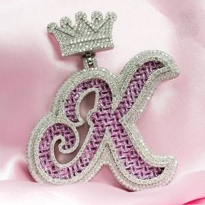 Colgante de Diamante Moissanite 925 de Dos Tonos Personalizado, Estilo Hip Hop, con Probador de Diamantes, con Incrustaciones de Diamantes para Placa con Nombre Única - Product Image 4