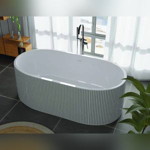Baignoire autoportante en acrylique blanc 170x80x60cm CUREO Surface solide Luxe Accessoire de salle de bain Expédition mondiale - Product Image 5