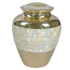 Urnes de crémation pour adultes en laiton fini marbre gris de haute qualité avec bande d'or de gravure pour les cendres humaines urnes funéraires en métal de qualité supérieure - Product Image 3