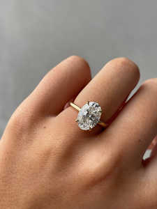 Bague en or jaune massif faite à la main classique Designer Lab Grown Diamond Solitaire IGI Certified Wedding Engagement - Product Image 3