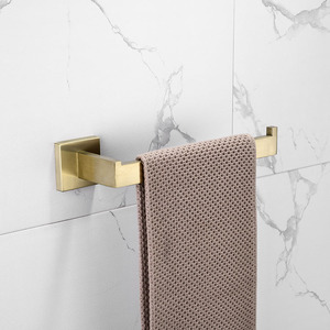 <span class=keywords><strong>Accesorios</strong></span> de <span class=keywords><strong>Baño</strong></span> Contemporáneos en Oro Cepillado, 3 Piezas, Toallero Doble, Portarrollos de Papel Higiénico, <span class=keywords><strong>Acero</strong></span> <span class=keywords><strong>Inoxidable</strong></span> - Product Image 3