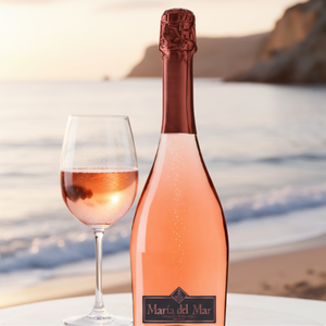 Maria Del Mar, hoa hồng semisweet, tempranillo, rượu vol 9.5%, rượu sủi tăm, 0,75 LT, từ castilla La Mancha. - Product Image 1