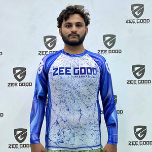 Vêtements de protection anti-éruptions cutanées à manches longues respirants et extensibles avec logo à sublimation personnalisée pour les arts martiaux de Muay Thai Jiu Jitsu Kimono - Product Image 3