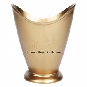 ถังแช่ไวน์โลหะทองเหลืองสีทองออกแบบให้เป็นถังแช่น้ำแข็งทำด้วยมือสำหรับงานเลี้ยงดีไซน์เนอร์อ่างดื่ม - Product Image 6