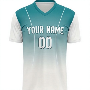 Diseño de Logotipo Personalizado, Camisetas Deportivas Estampadas con Cuello en V, Nombre del Equipo, Nombre del Jugador, Número, 100% Poliéster, Malla Ligera, Gsm - Product Image 1