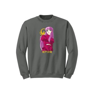 Colección de Anime, sudadera de algodón para mujer, punto de invierno 100%, cuello redondo, serigrafía, estampado frontal, bolsillos informales de lana - Product Image 3