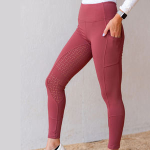 Mallas para montar a caballo, mallas, pantalones, pantalones ecuestres para mujer, cintura alta, agarre completo, mallas de nailon de poliéster de secado rápido de silicona - Product Image 6