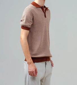 Camiseta Deportiva de Manga Corta para Hombre, Personalizada, Ecológica, de Secado Rápido, de Algodón/Poliéster, con Patrón Sólido, Transpirable, para Actividades al Aire Libre, con Cuello Alto - Product Image 4