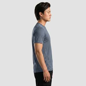 เสื้อยืด Dry-X 100% โพลีเอสเตอร์ PU สีเทา ทรงปกติ ผ้าถัก ดีไซน์เรียบง่าย พร้อมคุณสมบัติการบีบอัด พิมพ์ลายซิลค์สกรีน ลายเรียบ - Product Image 3
