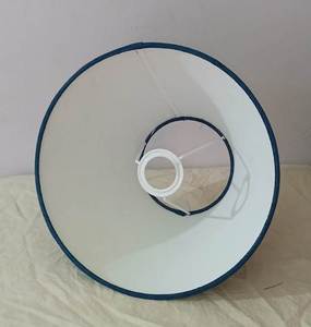 Moderno de lujo hecho a mano ecológico azul-verde Coolie tela de algodón pantallas de lámpara Marco de anillo de esmalte blanco para cubiertas de luz - Product Image 6