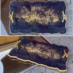 ถาดเสิร์ฟและถาดวางของอเนกประสงค์ทำจากเรซิ่นลายดอกไม้ ดีไซน์ผลไม้ รุ่น Love & Food ของขวัญจาก Aaliyan Impex - Product Image 2