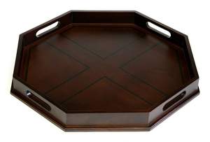 Plateau de service en bois d'acacia rond personnalisable SMART pour la cuisine, la maison ou l'hôtel Vaisselle de style classique pour la fête ou le service des aliments - Product Image 6