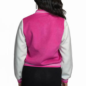 Veste universitaire pour femme en laine 100% brute d'hiver, sur mesure, OEM, en gros, taille plus, écologique, respirante, basketball - Product Image 2