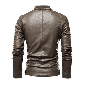 2025 veste en cuir pour hommes de haute qualité nouvelle conception ajustée à la mode avec matériel en duvet vente directe d'usine - Product Image 2