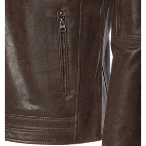 Chaqueta de Cuero con Cierre y Cuello Alto de Corte Moderno para Hombre, Ropa Deportiva de la Mejor Calidad, Ajuste Relajado y Transpirable - Product Image 5