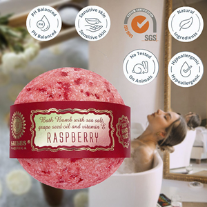 Bombe de bain à la framboise de qualité supérieure en gros sous marque privée – Produit de soin corporel haut de gamme – Origine UE – Fabricant Letton - Product Image 2