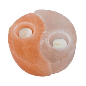 Himalayan Salt Ying Yang Candle Holder Handmade Eco-friendly Feng Shui Style White/Pink Colors Customizable Sizes <b>Shrink</b>-<b>Wrap</b> - Product Image 6
