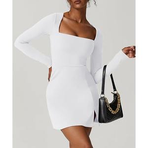 Trendy Hollow Out Summer Women 2025 Sweet and Cute Long Sleeve Racerback Flared Swing A-Line Waist Short <b>Dress</b> - Product Image 3