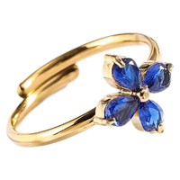 EDGE Edelstahl Neuerscheinung Mode-Schmuck Trendiger Verstellbarer Offener Titan-Stahl Zirkonia-Ring für Damen