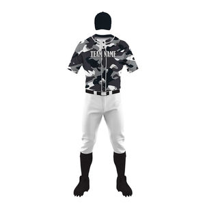 Uniforme de baseball unisexe personnalisé pour équipe sportive, imprimé couleur, 100 % polyester, respirant, anti-humidité, antibactérien, col en V, personnalisable - Product Image 2