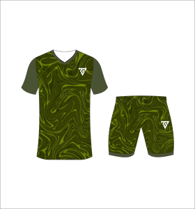 ชุดฟุตบอลแบบซับลิเมชั่นสั่งทำพิเศษสำหรับผู้ชาย พร้อมเสื้อพิมพ์ลายหินอ่อนสีเขียวมะกอกและกางเกงขาสั้นเข้าชุดสำหรับมืออาชีพ - Product Image 4