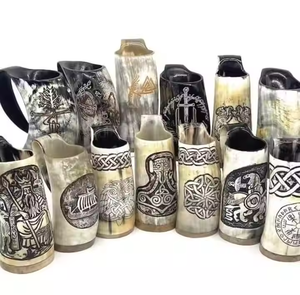 Hand Made Real Viking Drinking Horn <b>Mug</b> <b>With</b> Handle for Beer Coffee leak proof <b>lid</b>,vacuum insulation,coffee by crescent crafts - Product Image 3
