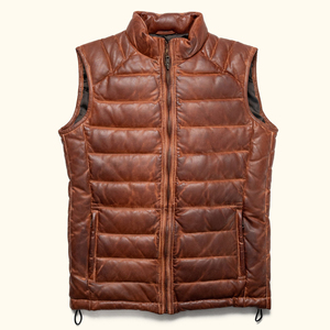 Chaleco informal transpirable de cuero genuino para hombre, chaleco con cuello en V, botón de punto, moda de invierno, cera de fresado, recién llegado, adultos - Product Image 1